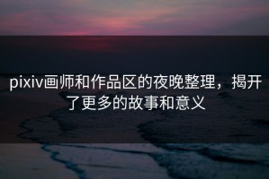 pixiv画师和作品区的夜晚整理，揭开了更多的故事和意义