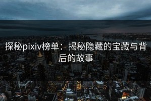 探秘pixiv榜单：揭秘隐藏的宝藏与背后的故事