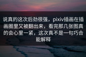 说真的这次后劲很强，pixiv插画在插画圈里又被翻出来，看完那几张图真的会心里一紧，这次真不是一句巧合能解释