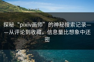 探秘“pixiv画师”的神秘搜索记录——从评论到收藏，信息量比想象中还密