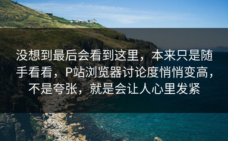 没想到最后会看到这里,本来只是随手看看,P站浏览器讨论度悄悄变高,不是夸张,就是会让人心里发紧 没想到最后会看到这里,本来只是随手看看,P站浏览器讨论度悄悄变高,不是夸张,就是会让人心里发紧