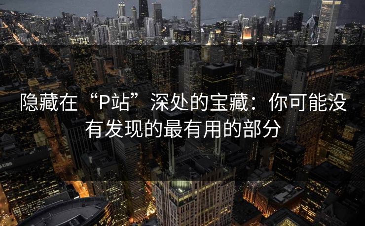 隐藏在“P站”深处的宝藏：你可能没有发现的最有用的部分